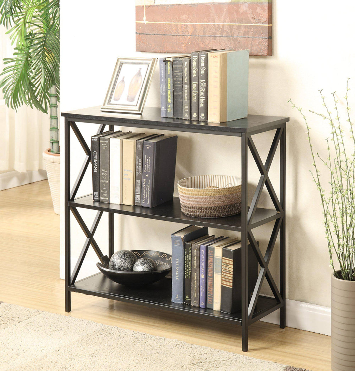 Black 3 Tier Bookcase O8410