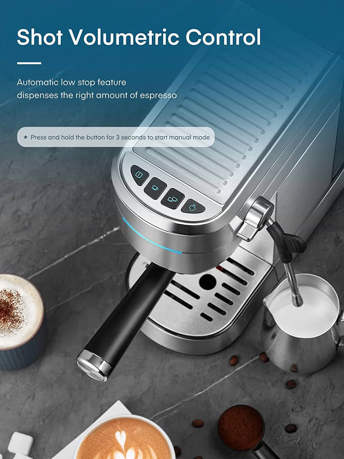 20 Bar Stainless Steel Espresso and Cappuccino Maker with Milk Frother G961