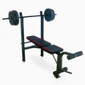Adjustable Weight Bench with Rack and 90 lb Vinyl Weight Set O58116